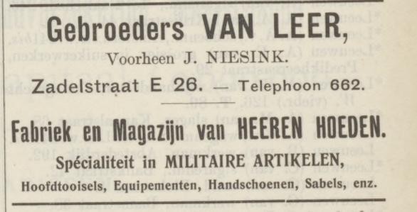 Delpher adresboek stad Utrecht 1904 gebr van Leer